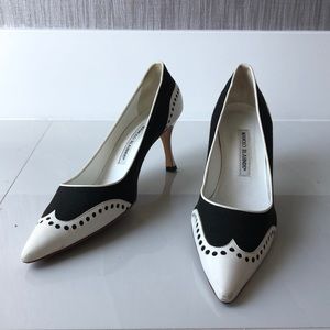 Manolo Blahnik black & white heels